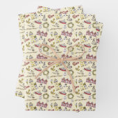 Cute Beach Scene Pattern Inpakpapier Vel (In situ)