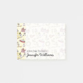 Cute Beach Scene Pattern | Jouw namen toevoegen Post-it® Notes (Voorkant)