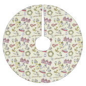Cute Beach Scene Pattern Kerstboom Rok (Voorkant)