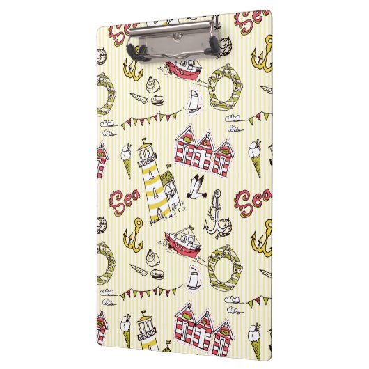 Cute Beach Scene Pattern Klembord (Links)