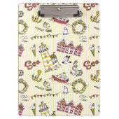 Cute Beach Scene Pattern Klembord (Voorkant)