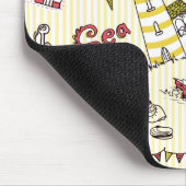 Cute Beach Scene Pattern Muismat (Hoek)