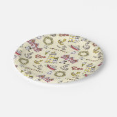 Cute Beach Scene Pattern Papieren Bordje (Gekanteld)