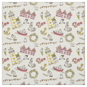 Cute Beach Scene Pattern Stof (Swatch)