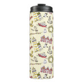Cute Beach Scene Pattern Thermosbeker (Voorkant)