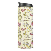 Cute Beach Scene Pattern Thermosbeker (Geroteerd rechts)