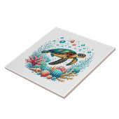 Cute beach sea turtle  tegeltje (Zijkant)