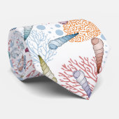 Cute Beach seashell koral Patroon stropdas (Opgerold)