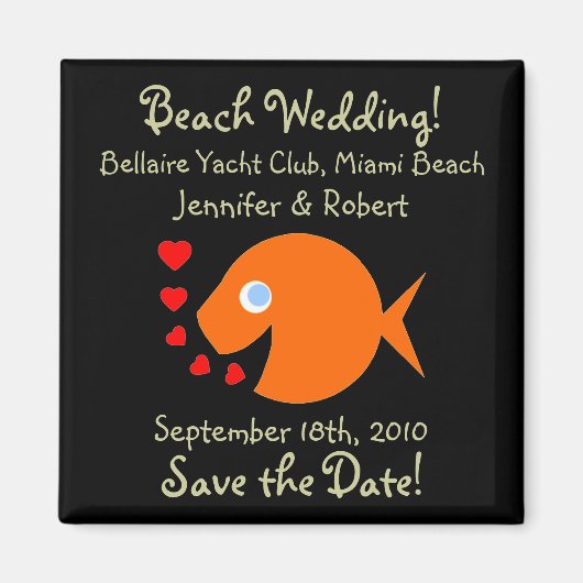 Cute Beach Thleding Wedding Save the Date Magneet (Voorkant)