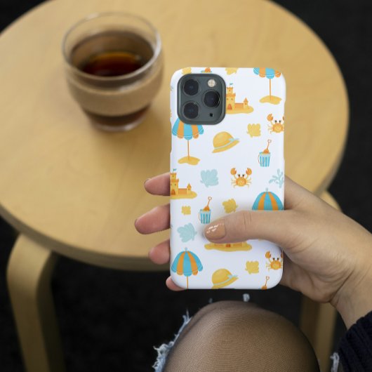 Cute Beach Umbrella & Sandcastle Case-Mate iPhone Case