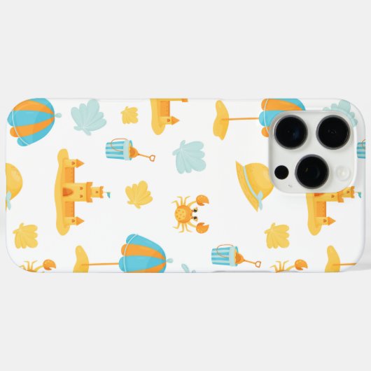 Cute Beach Umbrella & Sandcastle  Case-Mate iPhone Case (Achterkant (horizontaal))