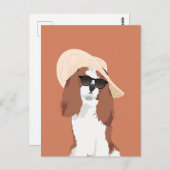 Cute Beach Vacation Cavalier King Charles Spaniel Briefkaart (Voorkant / Achterkant)