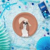 Cute Beach Vacation Cavalier King Charles Spaniel Papieren Bordje (Feest)