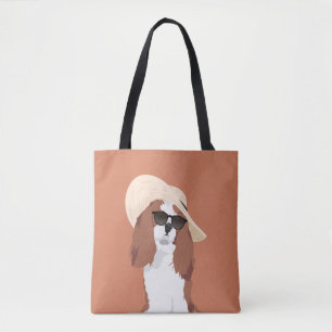 Cute Beach Vacation Cavalier King Charles Spaniel Tote Bag