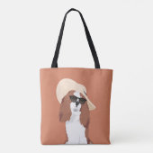Cute Beach Vacation Cavalier King Charles Spaniel Tote Bag (Achterkant)