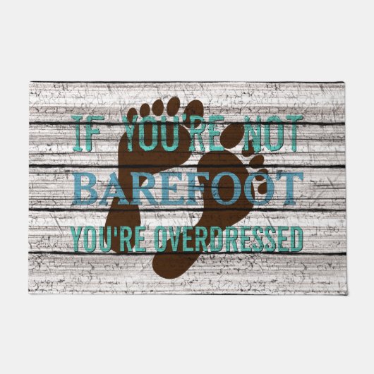 Cute Beachy Seaside Summer Barefoot Quote Art Deurmat (Voorkant)