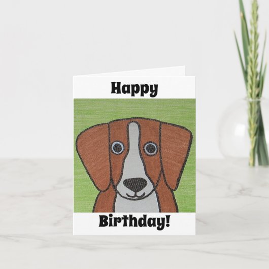 Cute Beagle Birthday Card Kaart (Voorkant)
