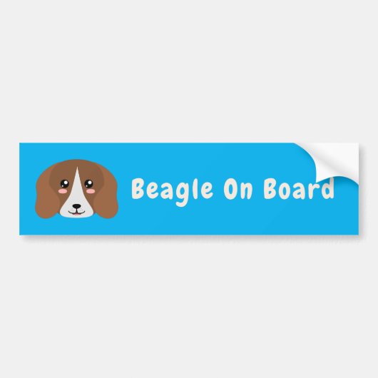 Cute Beagle Bumpersticker (Voorkant)