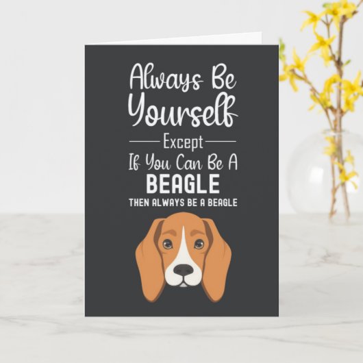 Cute Beagle Cards Funny Dogs Pets Animals Kaart (Gele Bloem)