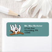 Cute Beagle Cartoon Dog Return Address Etiket (Insitu)