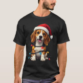 Cute Beagle Christmas Santa Pet Dog Lover  T-shirt (Voorkant)