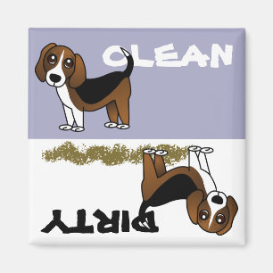 Cute Beagle Clean Dirty Dishwaser Magnet