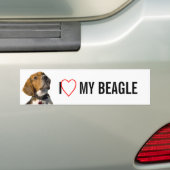 Cute Beagle Dog Bumpersticker (Op auto)