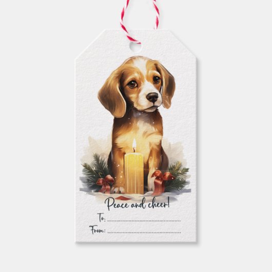 Cute Beagle Dog Cadeaulabel (Voorkant)