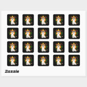 Cute Beagle Dog Cinco de Mayo Celebration Gift Vierkante Sticker (Vel)