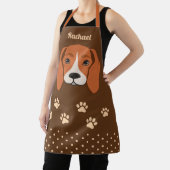 Cute Beagle Dog Face Persoonlijke naam Apron Schort (Insitu)