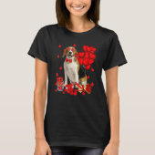 Cute Beagle Dog Funny Heart Valentine's Day Dog Mo T-shirt (Voorkant)