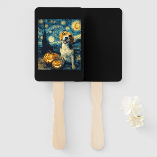 Cute beagle Dog Halloween Jack O Lantern Pumpkin F Handwaaier (Voorkant en achterkant)