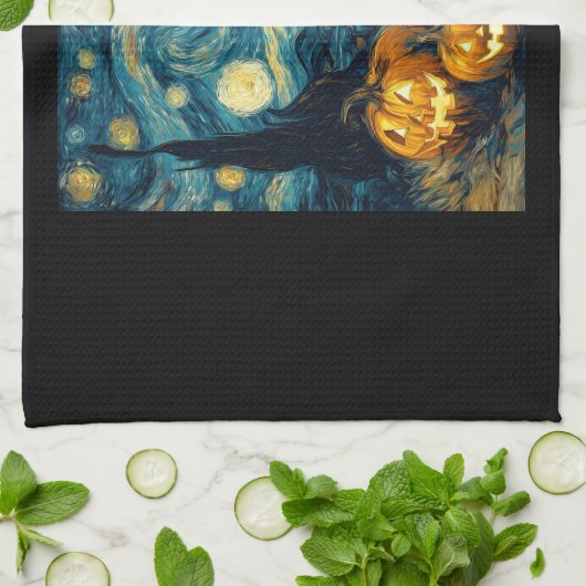 Cute beagle Dog Halloween Jack O Lantern Pumpkin F Theedoek (Gevouwen)