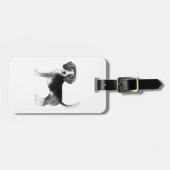 Cute Beagle Dog Illustratie in zwart-wit Bagagelabel (Voorkant horizontaal)
