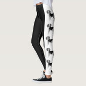 Cute Beagle Dog Illustratie in zwart-wit Leggings (Links)