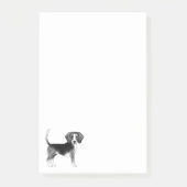 Cute Beagle Dog Illustratie in zwart-wit Post-it® Notes (Voorkant)