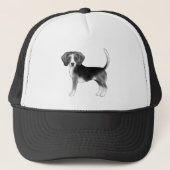 Cute Beagle Dog Illustratie in zwart-wit Trucker Pet (Voorkant)