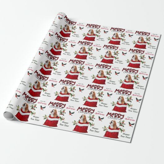 Cute Beagle Dog in kerstcadeau Cadeaupapier (Uitgerold)