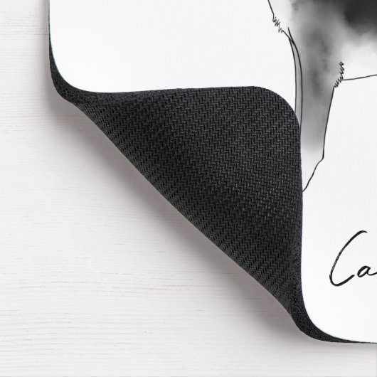 Cute beagle Dog in zwart-wit en op maat Muismat (Hoek)