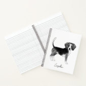 Cute beagle dog in zwart-wit en op maat notitieboek (Binnen)