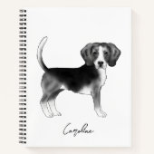 Cute beagle dog in zwart-wit en op maat notitieboek (Voorkant)