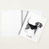 Cute beagle dog in zwart-wit en op maat planner (Display)