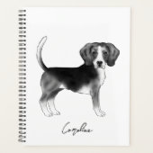 Cute beagle dog in zwart-wit en op maat planner (Voorkant)