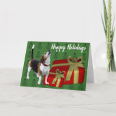 Cute Beagle Dog Kerstfeestdag Kaart (Voorkant)