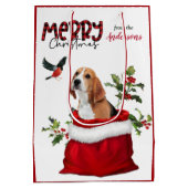 Cute Beagle Dog kerstvogel Medium Cadeauzakje (Achterkant)