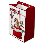 Cute Beagle Dog kerstvogel Medium Cadeauzakje (Achterkant Gekanteld)