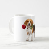 ‏Cute Beagle Dog Koffiemok (Voorkant links)