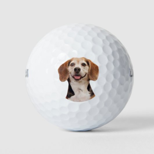 Cute Beagle Dog met glimlach Golfballen (Voorkant)