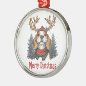 Cute Beagle Dog Metalen Ornament (Links)
