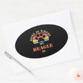 Cute Beagle Dog Ovale Sticker (Envelop)
